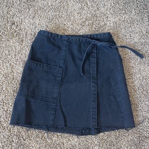 Black denim wrap around pacsun skirt